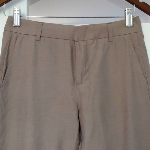 VINCE Kaki regular waist cupro jogger cropped pants - Picture 3 of 12